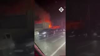 Moment Russian gas station explodes [upl. by Trueblood]