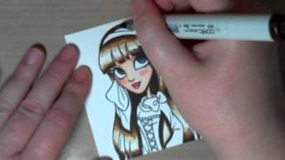 Feathered hair Copic tutorial [upl. by Niai]