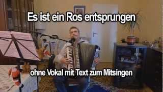 ES IST EIN ROS ENTSPRUNGEN ohne Vokal mit Text zum Mitsingen [upl. by Ojyma]