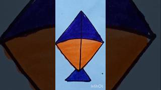 Kite Drawing youtubeshorts art drawing satisfying craft shortsfeed shorts ytshorts [upl. by Farver]