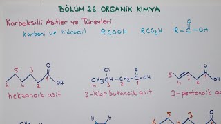 Genel Kimya 2Bölüm 26Organik KimyaKarboksilli Asitler ve Türevleri [upl. by Allbee]