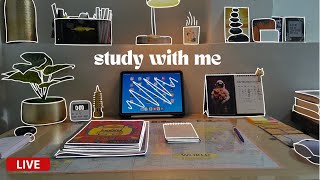 STUDY WITH ME LIVE 12 HRSPomodoro 9010With Calm Piano MusicNEETJEEUPSCRPSC [upl. by Annal]