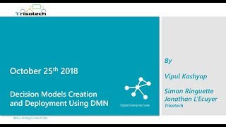 Decision Model Creation and Deployment Using DMN [upl. by Zanahs625]