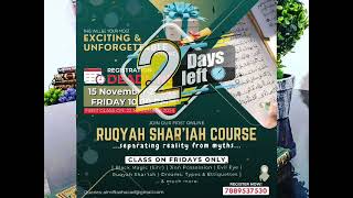 Registration open for Ruqyah Shariah Course 1 [upl. by Rebe]