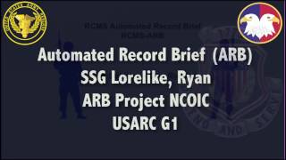 RCMS  Automated Record Brief ARB [upl. by Ardnasak685]