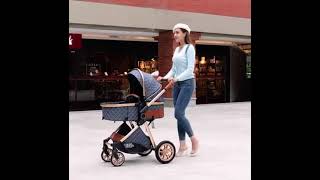 One Click Fold 3 in 1 Luxury Baby stroller with car seat baby carriage stroller pram [upl. by Nyrret]