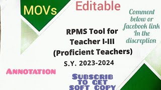 Objective 13 RPMS 20232024 KRA 4 Objective 13 with MOVs and sample Annotation [upl. by Leonteen]