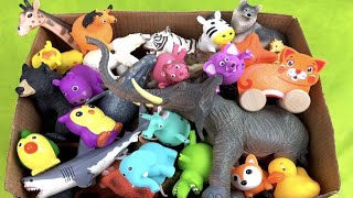 Box of Zoo Animal Toys  Learn Names and Sounds [upl. by Rosaleen]