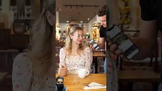 Magic in CAFE 🤷🏻‍♂️ couple challenge funny love couplegoals brunch magic usa illusion [upl. by Eugenle166]