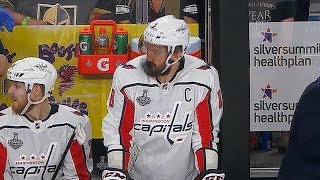 Alex Ovechkin takes puck to face barely flinches [upl. by Wittenburg]