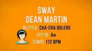 Sway  Dean Martin  Karaoke Female Backing Track [upl. by Anoid300]