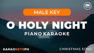 O Holy Night  Christmas Song Male Key  Piano Karaoke [upl. by Drais]