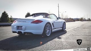 Porsche Boxster Spyder w Valve Bypass Exhaust System REVS amp Acceleration SOUNDS [upl. by Aynam]