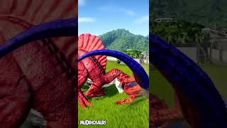 Compilation of dinosaurs roar amp fight in Jurassic World Spiderman Carnotaurus Red Spinosaurus [upl. by Hofmann]