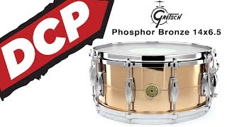 Gretsch USA Solid Phosphor Bronze Snare Drum 14x65  Video Demo [upl. by Notgnihsaw]