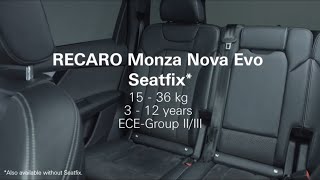 RECARO Monza Nova Evo SEATFIX How to install the child seat correctly [upl. by Lan435]