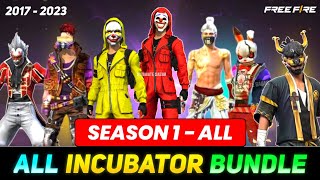 ALL INCUBATOR IN FREE FIRE  FREE FIRE ALL INCUBATOR  ALL INCUBATOR BUNDLE IN FREE FIRE [upl. by Clynes756]