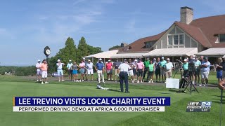 Golf legend Lee Trevino offers swing lessons while promoting a good cause [upl. by Salene934]