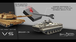 M829 APFSDST Vs BMP3  Armour Piercing Simulation [upl. by Lraed]