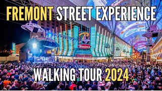 Fremont Street Las Vegas Walking Tour 2024 [upl. by Atterehs200]