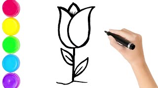 Flower Drawing  very easy drawing for kids  art viral drawing childrendrawingflowers [upl. by Asina]