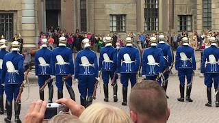 Royal Guard Changing at Stockholm Palace Sweden [upl. by Sarkaria]