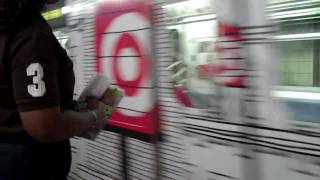 NYC MTA No 6 Subway Train Wrapped In Target Ad [upl. by Edlihtam]