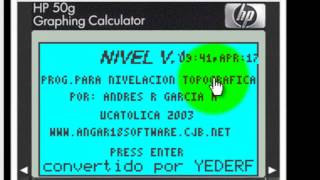 HP 50g NIVELACION TOPOGRAFICA NIVEL TOPOGRAFIA [upl. by Savannah919]