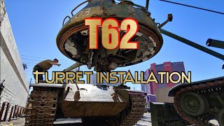 T62 Syrian turret installation Установка башни на Т62 [upl. by Sidnarb]