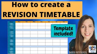 REVISION TIMETABLE How to make the most of your timetable and the benefits Free Template included [upl. by Manvell]