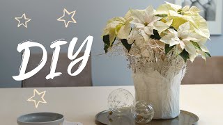 DIY adventliche Tischdeko Weihnachtssternstrauß in zartem Papierlook [upl. by Elleunamme]