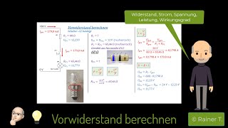 Vorwiderstand für eine Glühlampe berechnen [upl. by Philpot]