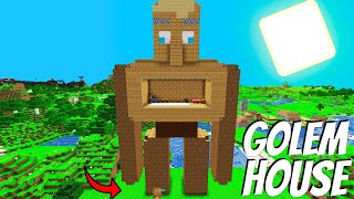 Whats inside the GOLEM HOUSE in Minecraft  I found a BIGEST GOLEM  Wooden golem [upl. by Nannaihr768]