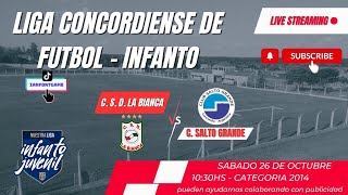 LA BIANCA VS SALTO GRANDE  LIGA INFANTO DE CONCORDIA   categoria 2014 [upl. by Lachus531]