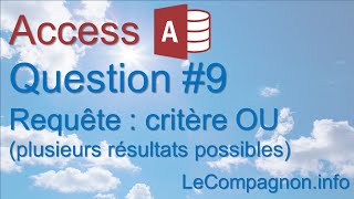 Access requête Question 9 [upl. by Silloc979]