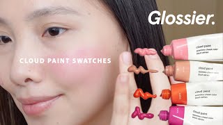 GLOSSIER CLOUD PAINT SWATCHES I Cloud Paint Cream Blush Face Application on Asian Skin [upl. by Notsud]