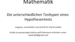 Die unterschiedlichen Testtypen eines Hypothesentests [upl. by Newg]