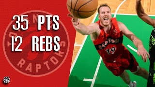 Jakob Poeltl 35 pts 12 rebs vs Celtics 2425 season [upl. by Ahsanat]