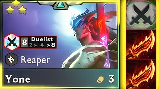 Meat Grinder 8 Duelist Yone ⭐⭐⭐ Goes AAAAA  Ascension Augment Yone 3 Star  TFT SET 11 [upl. by Alicirp]