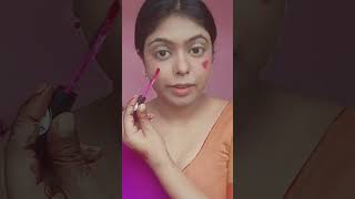 Pink saree makeup look ❤️makeup viralvideo pujasingh4161 [upl. by Crispa]