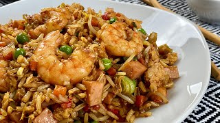 Cómo Hacer ARROZ CHINO FRITO con POLLO y CAMARONES 🍤🍤 [upl. by Waldemar]