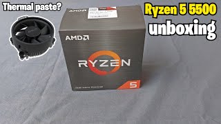 AMD Ryzen 5 5500 Unboxing  Pre Applied Thermal Paste [upl. by Ynnus]