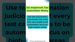 Do Implement Test Automation Wisely softwaretesting [upl. by Sama]