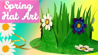 NEW DIY Spring Hat Art with FREE template  Easy Peasy English  Arts and Crafts [upl. by Ocer]