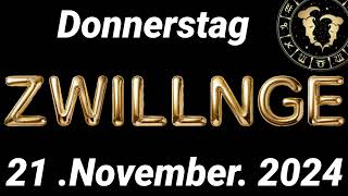 Horoskop Zwillinge und Tarot Donnerstag 21 November 2024 [upl. by Cooe]