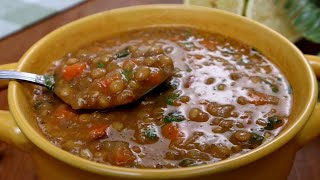 طبخ وصفة شوربة عدس سهلة ولذيذة وصحية A Lentil soup recipe thats Easy Delicious and Healthy [upl. by Damali]