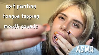 ASMR for sleep relaxing spit painting you mouth sounds tongue tapping [upl. by Sylirama]