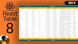 Editable Data  Update Cell  React Table 8 हिंदी में [upl. by Enomed]