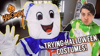 TRYING ON HALLOWEEN COSTUMES gone wrong [upl. by Barayon]