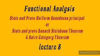 Uniform Boundness principal  Banach Steinhaus Theorem amp Baire Category Theorem [upl. by Fitting]